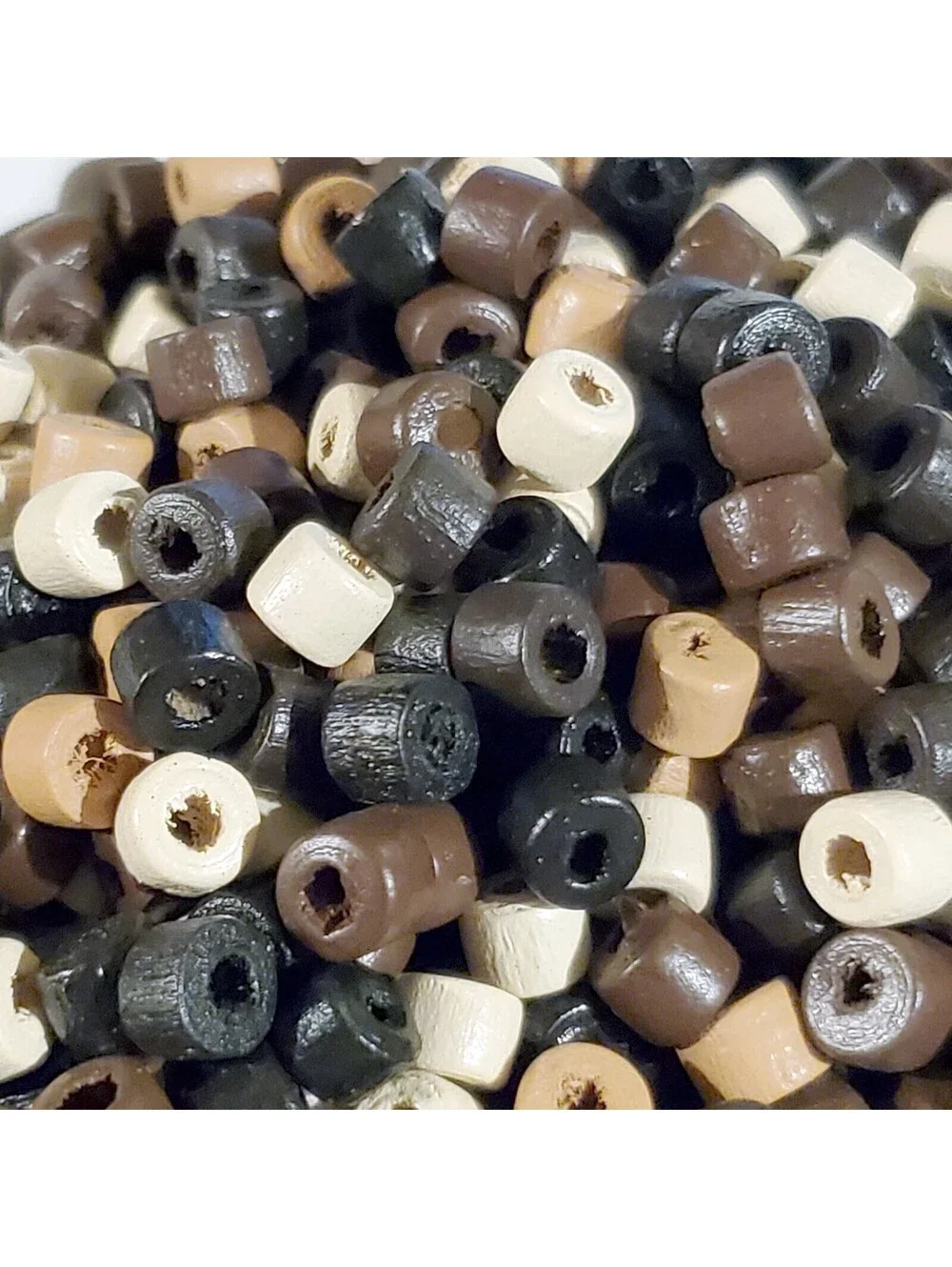 Bulk Lot Sustainable Round Heishi Wood Beads 5x4mm Brown Black Tan White 100 pcs